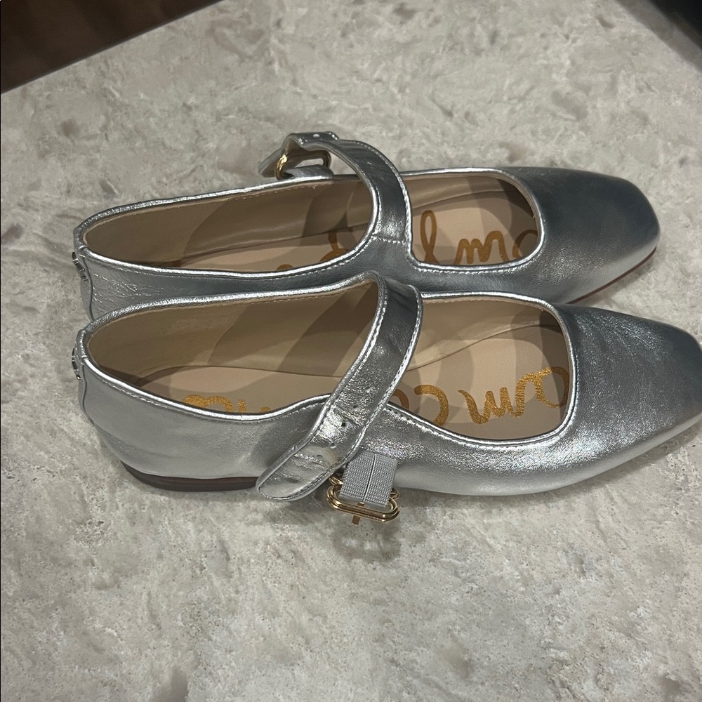 Sam Edelman Silver Mary Jane Ballet Flats